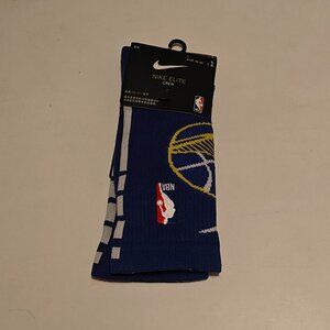 Nike NBA Elite Crew Socks Dri-Fit Large Golden State Warriors Blue Basketball